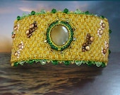 Bead Embroidered Cuff - On the Way to Emerald City