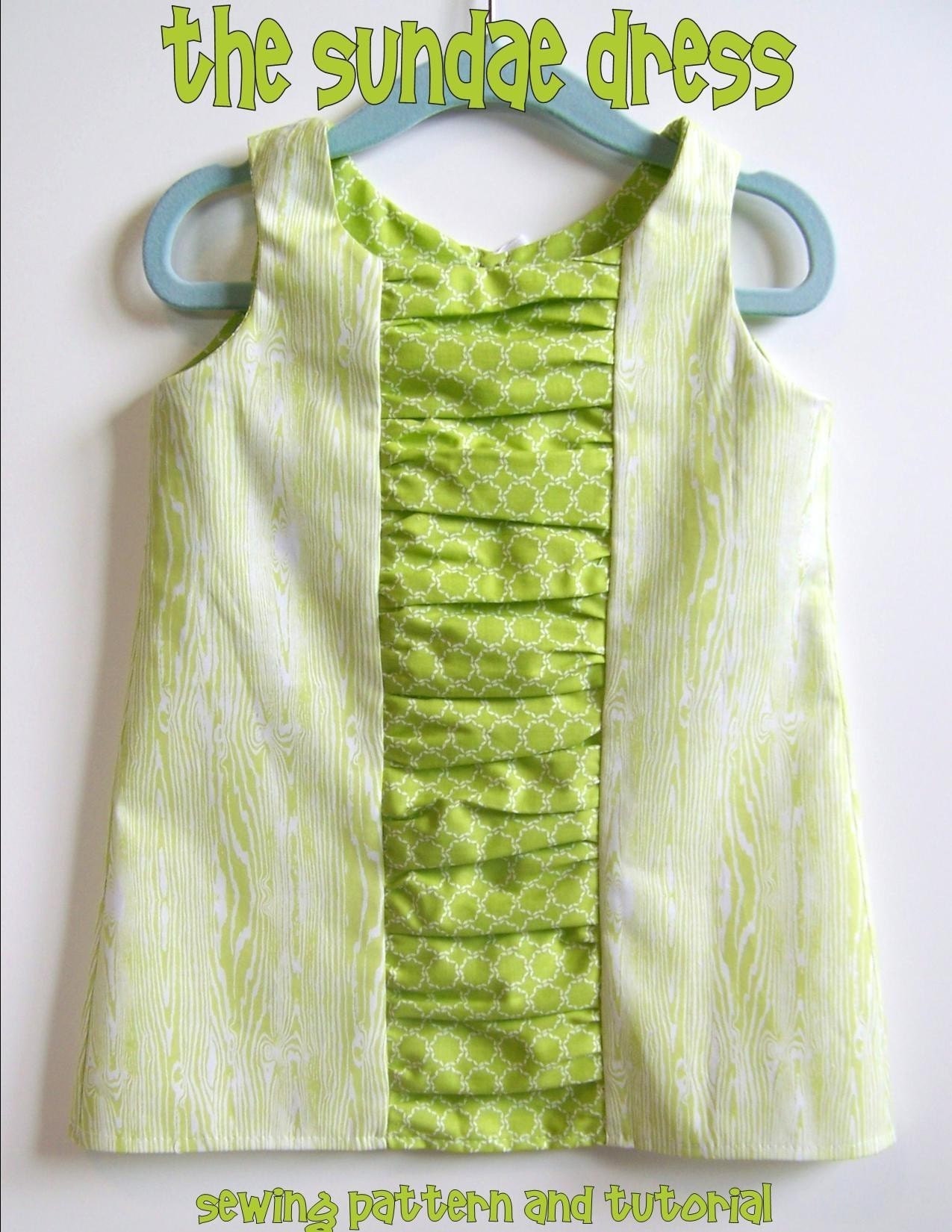 A-line Ruffle Dress, PDF Sewing Pattern and Tutorial (sizes 6-12m, 12-18m, 24m/2t, 3t, girls 4, 5, 6, 6x/7)