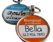 The Original  Bonjour "Hello My Name Is" Silver Pet ID Tag -As Seen In Modern Dog Magazine