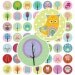 INSTANT DOWNLOAD Colorful Modern Owls and Trees Digital Collage Sheet - 1 Inch Circles for Bottle Caps and Such