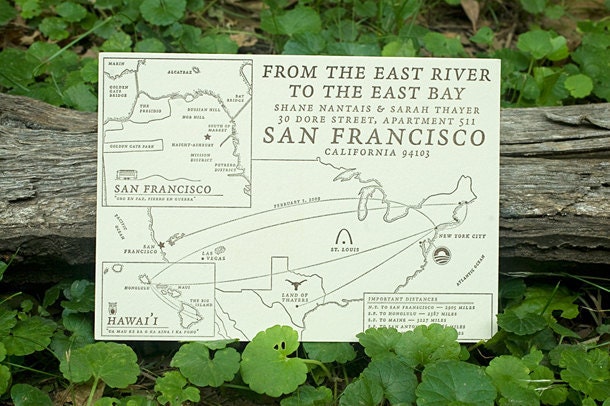 Change of Address Letterpress Card - Custom Design