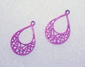 Purple Filigree Enamel Vintage Jewelry Findings