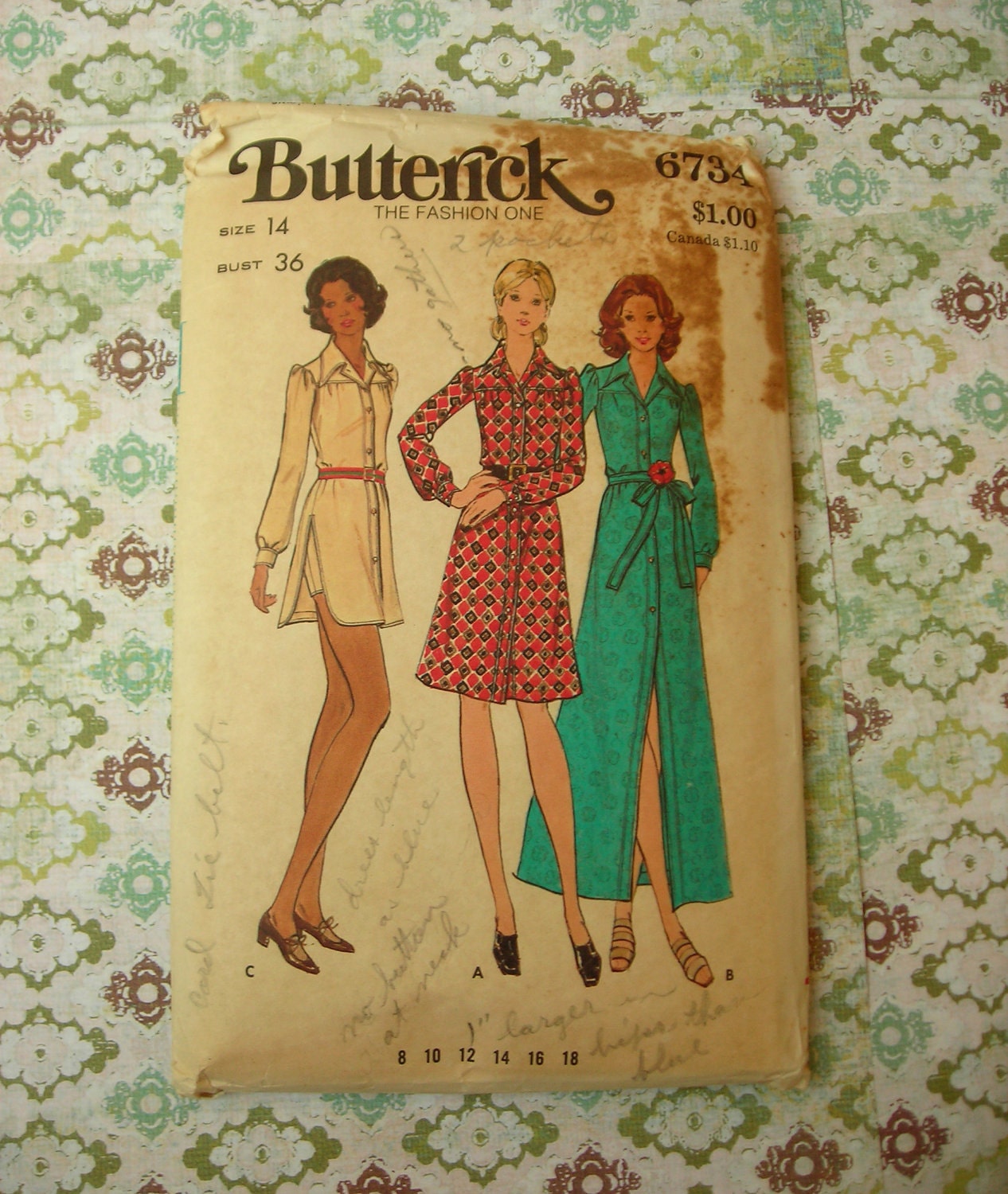 vintage pattern butterick 6734 - misses' shirtdress and shorts - now 50% off