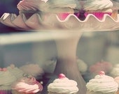 shabby chic food photography - Sweets 8x10 cupcake print - bakery cafe kitchen decor pastel pink violet retro modern