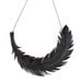 Feather Necklace, Black Leather Feather Jewelry, "RAVEN" Statement Necklace by Loveatfirstblush