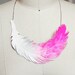 Feather Necklace, Neon Hot Pink Feather Jewelry, Dip Dye Statement Necklace, "Limited Edition"