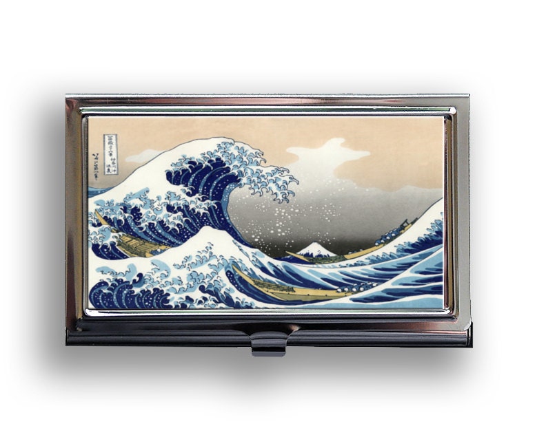 Business Card Case The Great Wave off Kanagawa Hard Case Fits Business, Credit, Debit and Gift Cards