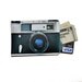Business Card Case Retro Camera Black Silver Wallet Debit, Credit, Gift Card Sleeve
