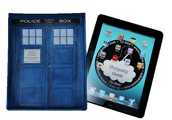 iPad Case British Blue Police Box  Fits iPad 1 iPad 2