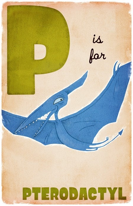 P is for Pterodactyl - 11x17