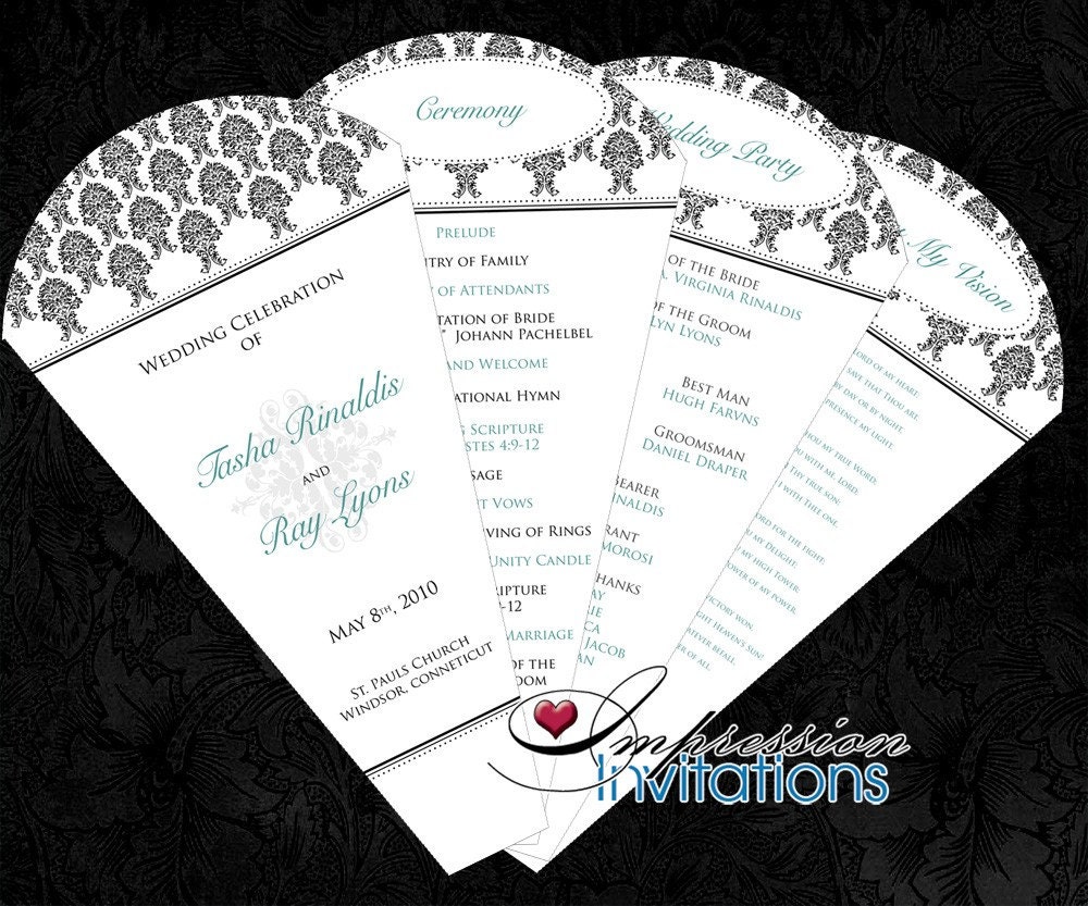 Damask Wedding Program