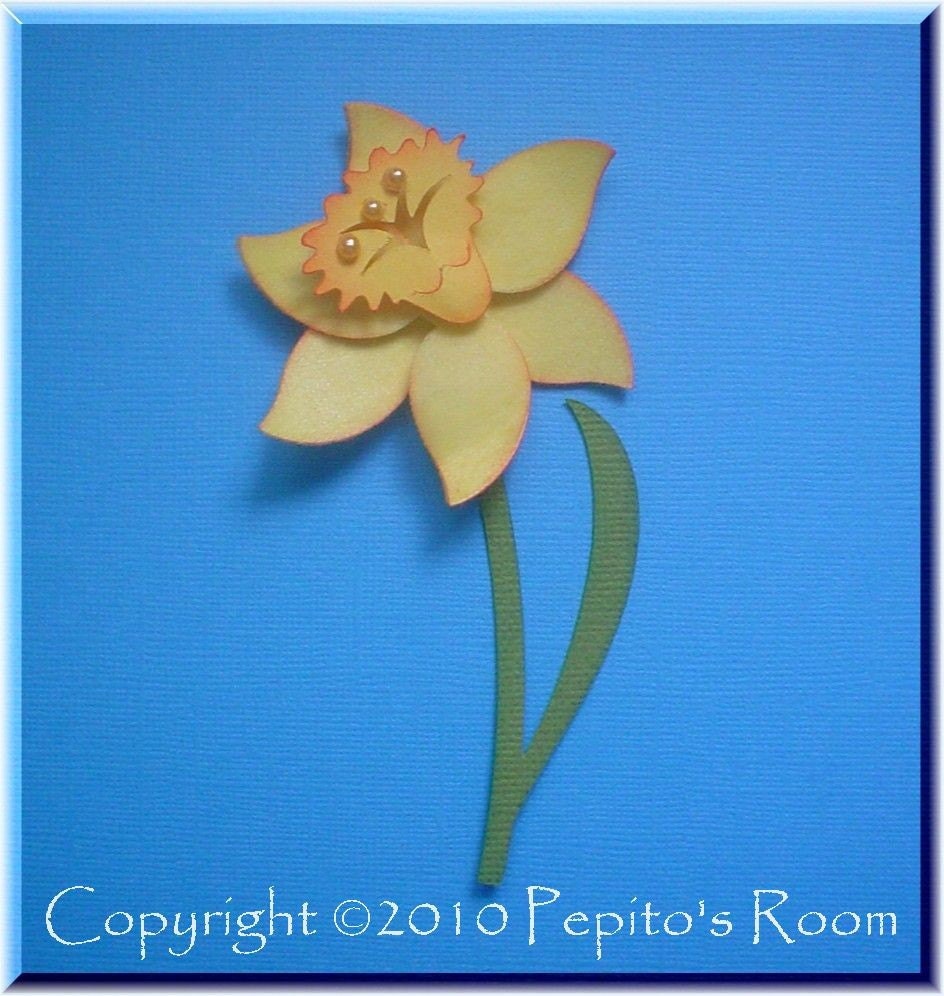 PRA Spring Daffodil Accent (1 SVG file) - Ideal for Scrapbooking, Card making, 3D Projects - PR Il_570xn