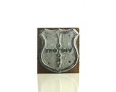 Vintage Victory Shield Letterpress Stamp