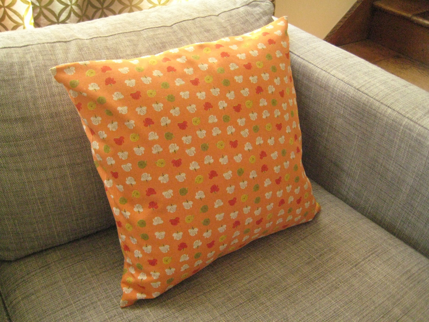 18 In. X 18 In. Pillow Cover Heather Ross Far Far Away II for Kokka-- Rose Garden Apricot