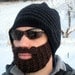beard beanie - black and charcoal striped L/XL