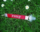 Personalized Baseball Binky Clip
