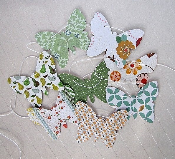 Green Butterfly Garland