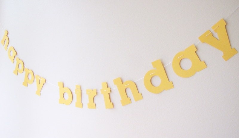 Happy Birthday garland - yellow