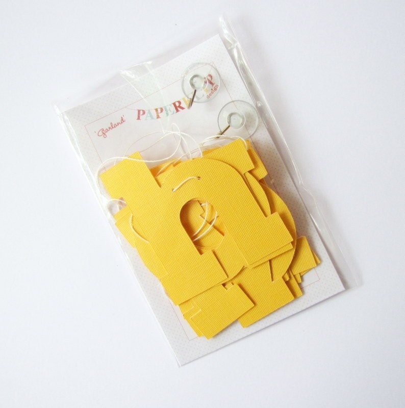 Happy Birthday garland - yellow