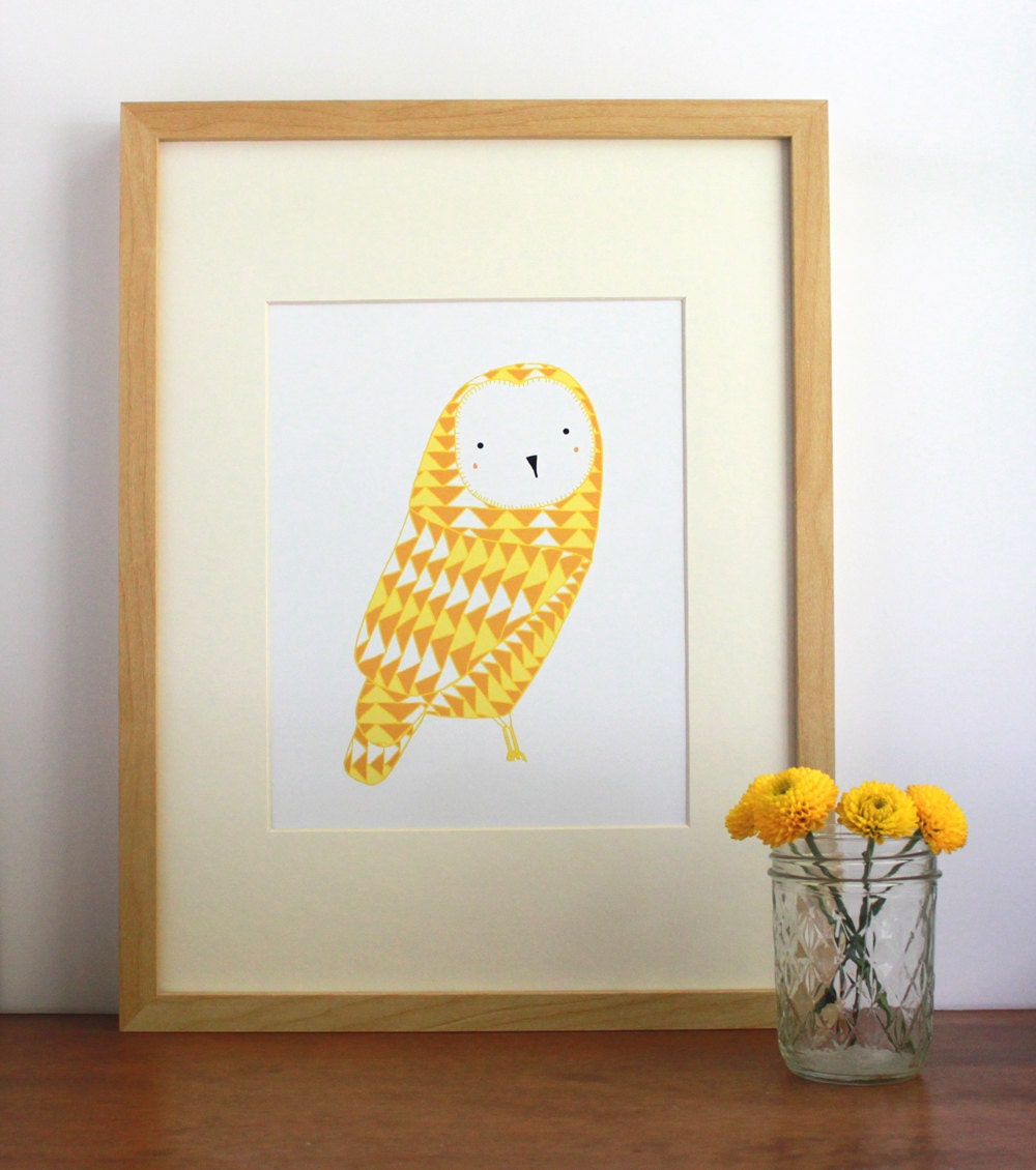 September Owl Illustration - Free US Shipping