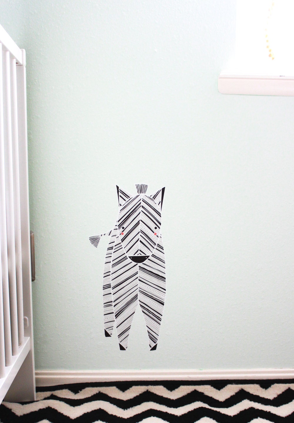 Zebra Reusable Fabric Wall Decal - Large Wall Sticker