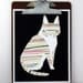 Neon Striped Cat Illustration - Free US Shipping