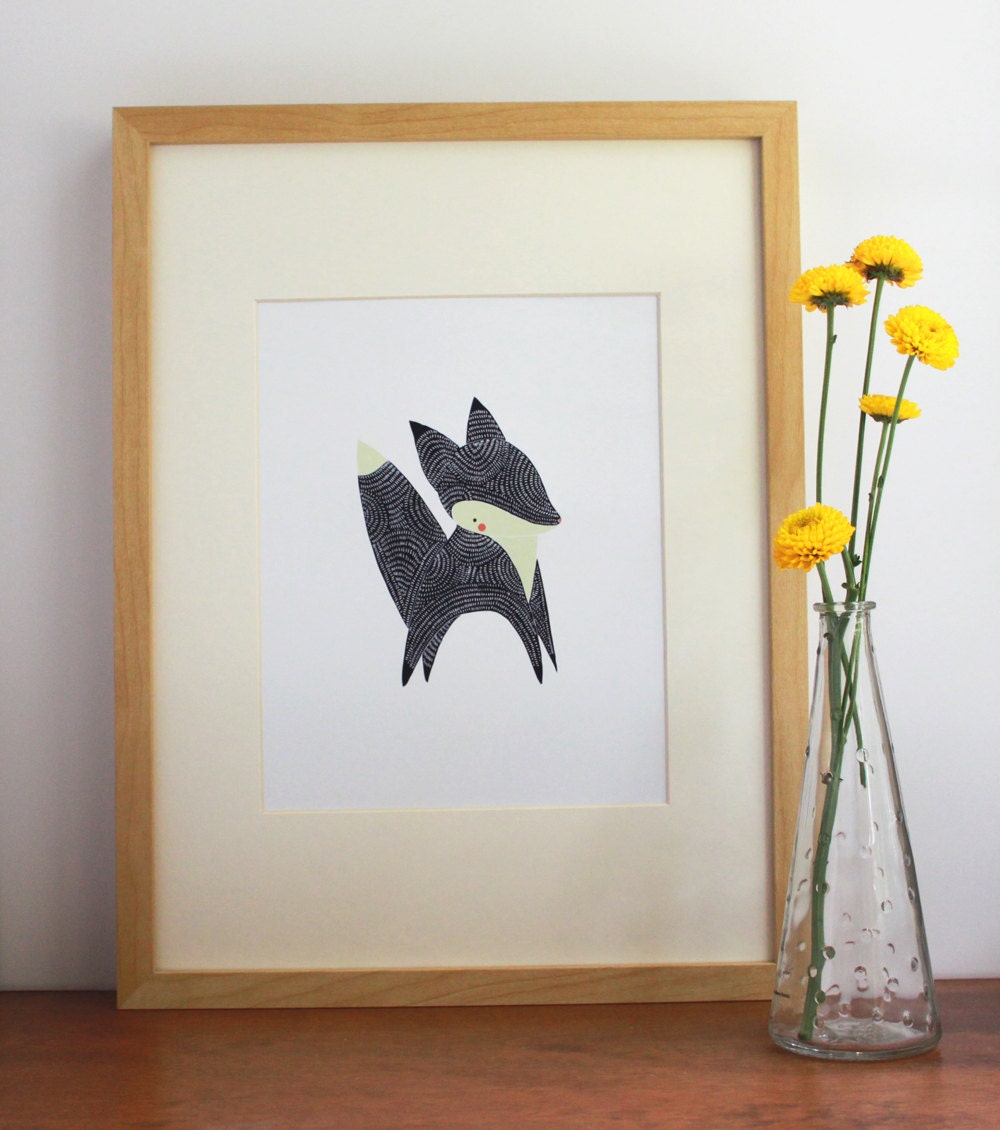 January Little Fox Illustration - Free US Shipping