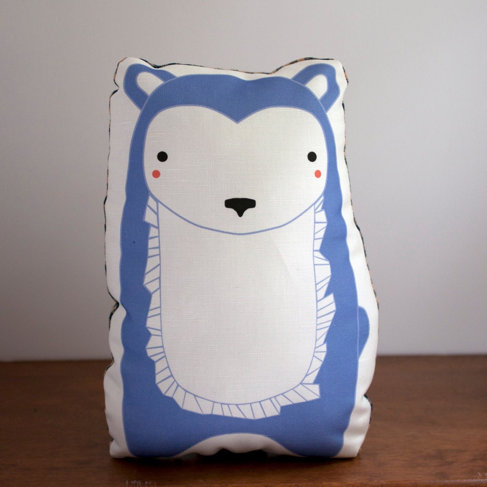 Blue Bear Pillow MADE TO ORDER Nursery Decor, Home Decor