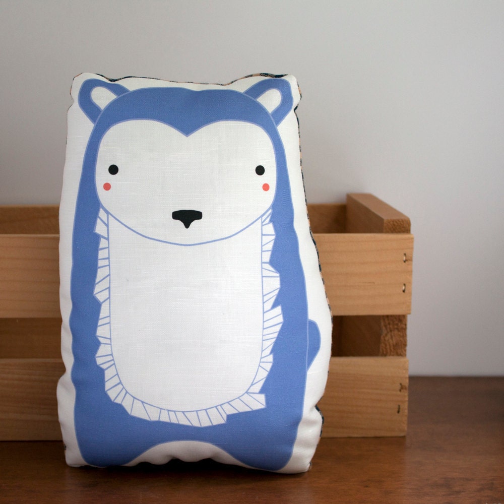Blue Bear Pillow MADE TO ORDER Nursery Decor, Home Decor