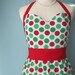 Sweetheart Apron in Chirstmas Dots with Free Personalization