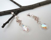Swarovski Polygon Crystal AB Sterling Silver Earrings - by timA - Ready to Ship - 0026