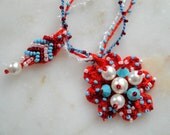 OOAK Beaded Crochet Necklace by Ghalya - Ready to Ship