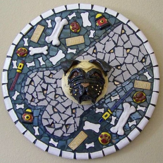 Mosaic Pug Mask Picture "Bone Bandit"