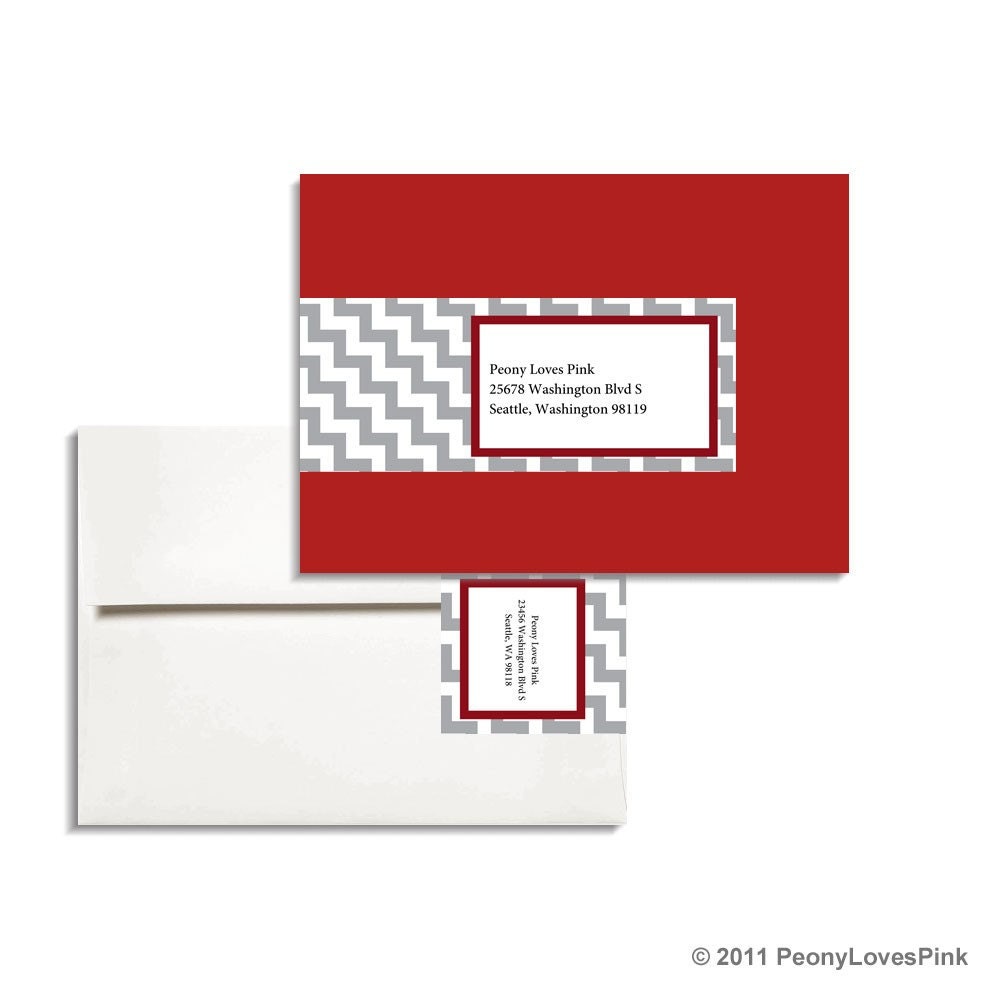 Printable Editable Envelope Wrap in Zig Zag for A7 in 6 colors to choose from.