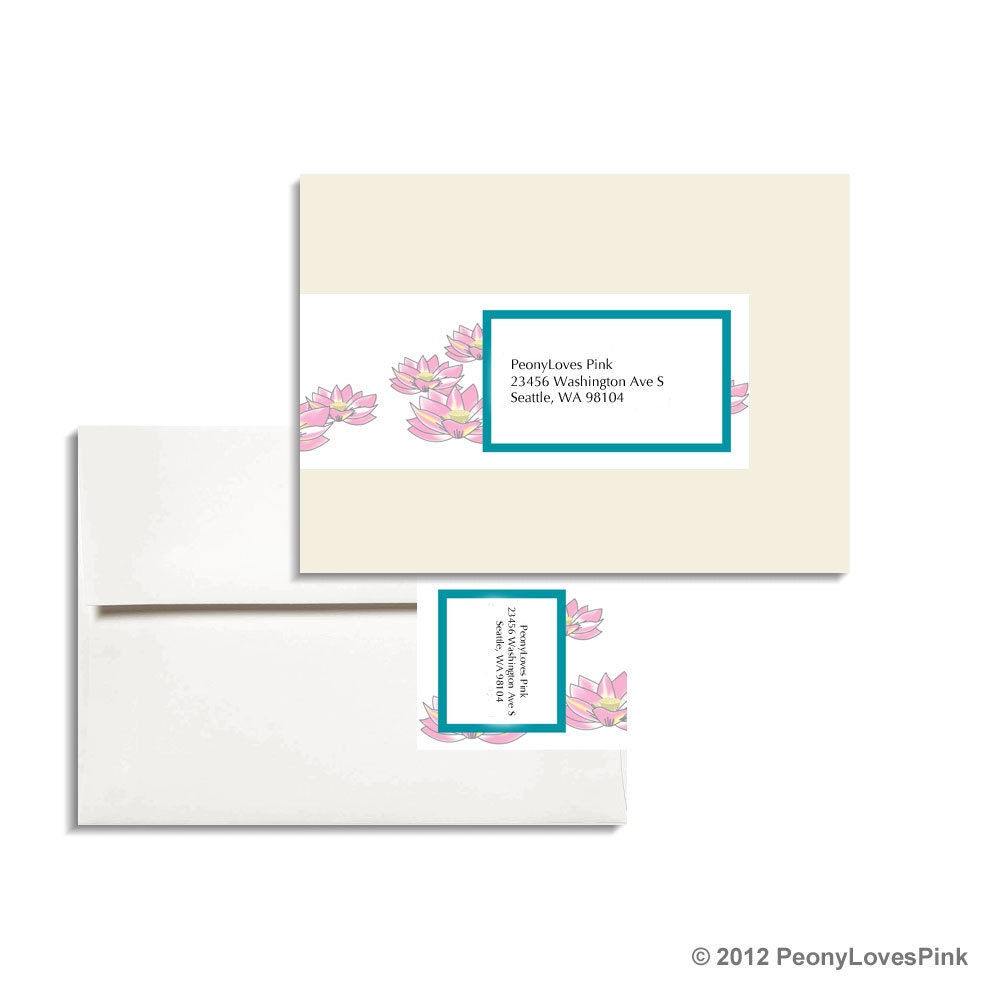 Address Wrap in Lotus Pink - Printable and Editable PDF for A7 envelope