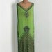 1920's Antique Vintage Sage-Green Beaded Silk-Chiffon French Designer-Couture Flapper Drop-Waist Goddess Art-Deco Shift Cocktail Party Dress