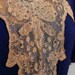 1920's Antique Vintage Navy-Blue Flutter Crepe-Chiffon Rhinestone Lace Art-Deco Couture Flapper Dress