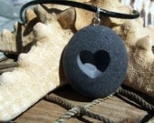 i Heart u - Martha's Vineyard Beach Stone Pendant