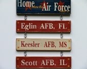 3 Duty Stations - Home is Where the Military Sends Us  - Custom Hand Painted Sign