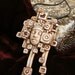 faux ivory polymer clay pendant- Adorned in Squares