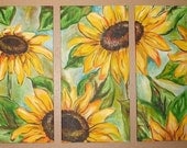 Sunflower Tryptic Commission by Kristen Dougherty