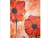 Two Orange Flowers Commission by Kristen Dougherty