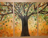 Glowing Tree Triptych Commission by Kristen Dougherty HUGE