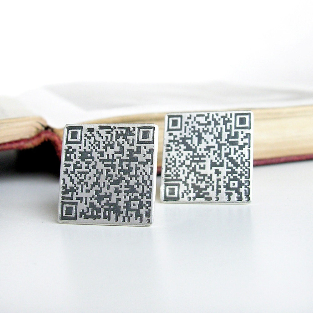 QR code sterling silver cufflinks