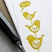 Bird Stack Letterpress Flat Note Card Set -  Bamboo Mustard Yellow, Geometric Pattern, Spring, Summer, Hello - 10 pack (NBS01)