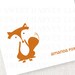 Fox Personalized Stationery - Sitting Fox Flat Note Cards - Fathers Day, Rust Orange, Choose Your Color (Set of 10)