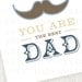 Mustache Fathers Day Card, Western Typography - Folded Greeting Card, Cream, Ivory, Yellow - Single Folded Card