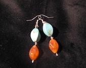 Blue Jade & Resin Earrings