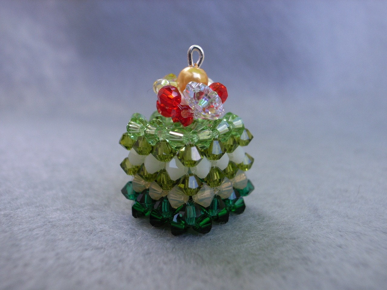 Swarovski Crystals Charm - Matcha Square Cake