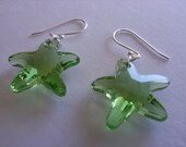 Swarovski Crystals Earrings - Starfish (Peridot)